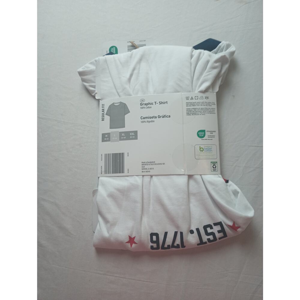 USA Crane NWT White Red Blue Graphic T-shirt Mens Size Large - Picture 4 of 4